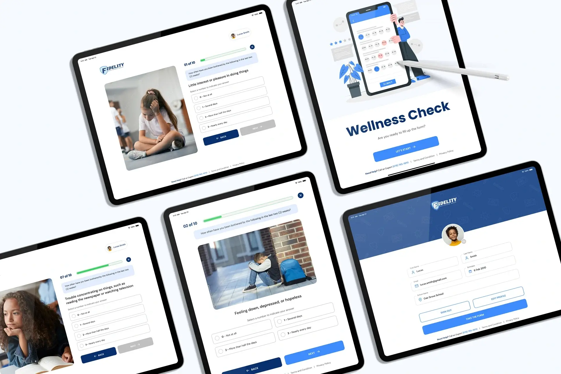 Fidelity Healthcare Group Wellness Check Tool — AI-powered mental health screening platform built by NetAesthetics